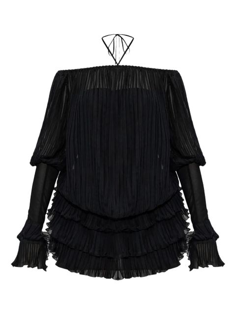 Blumarine pleated silk dress - Black - zdjęcie produktu nr 1