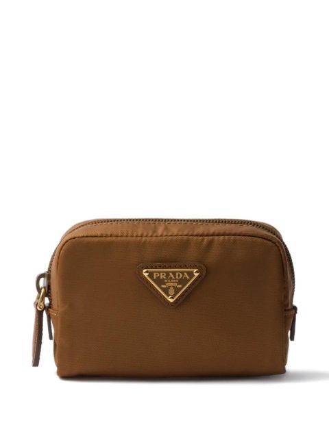 Prada zip logo micro make up bags - Brown - zdjęcie produktu nr 1
