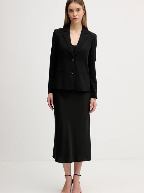 Sisley marynarka kolor czarny jednorzędowa gładka 2KVXLW01Q - zdjęcie produktu nr 2