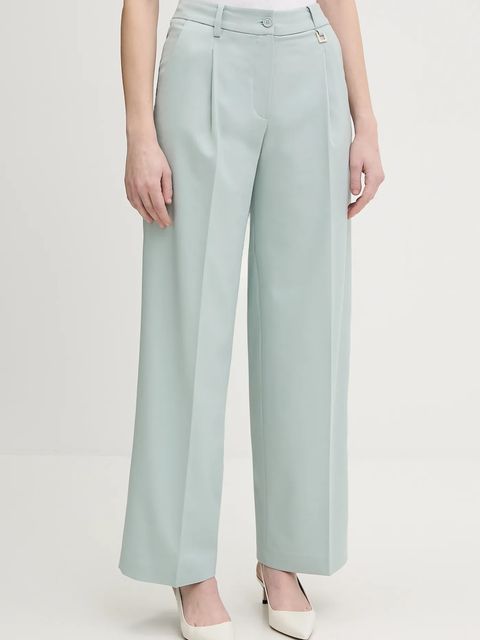 Joop! spodnie damskie kolor turkusowy szerokie medium waist 30100443 - zdjęcie produktu nr 1