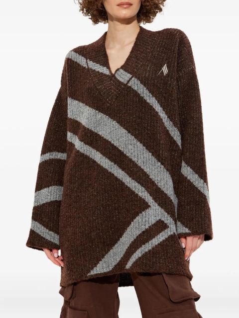 The Attico diagonal-stripe sweater - Brown - zdjęcie produktu nr 2