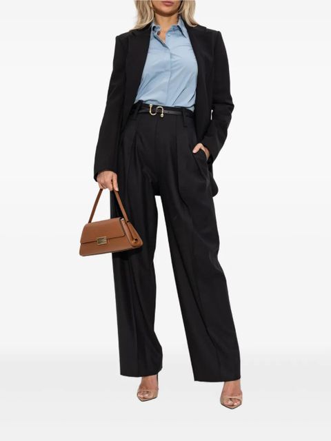 Max Mara logo-embroidered cotton shirt - Blue - zdjęcie produktu nr 2