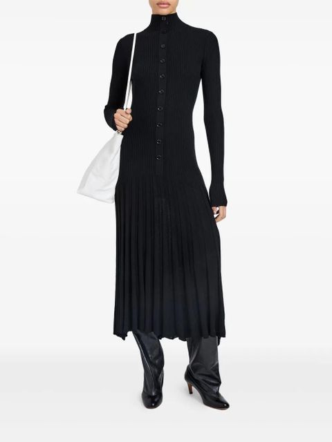 Proenza Schouler ribbed pleated midi day dress - Black - zdjęcie produktu nr 2