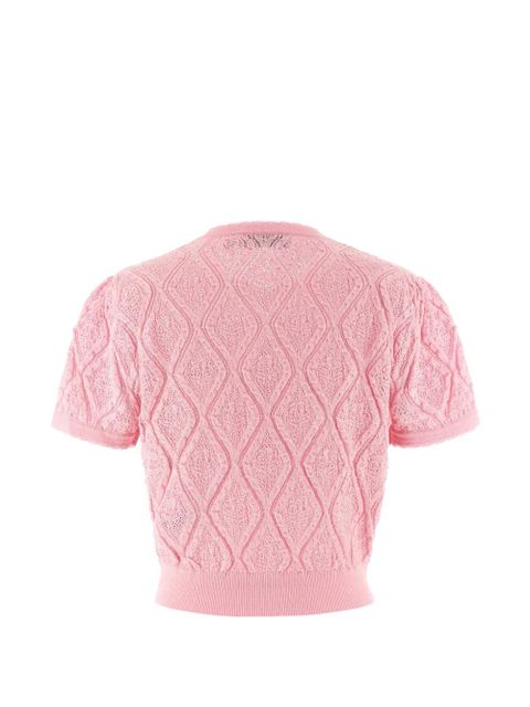 Self-Portrait pointelle knit top - Pink - zdjęcie produktu nr 2