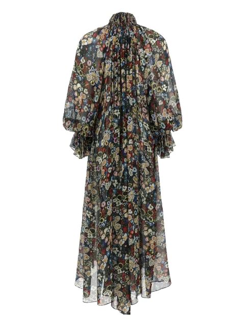KHAITE Edgar floral-print high-neck dress - Black - zdjęcie produktu nr 2