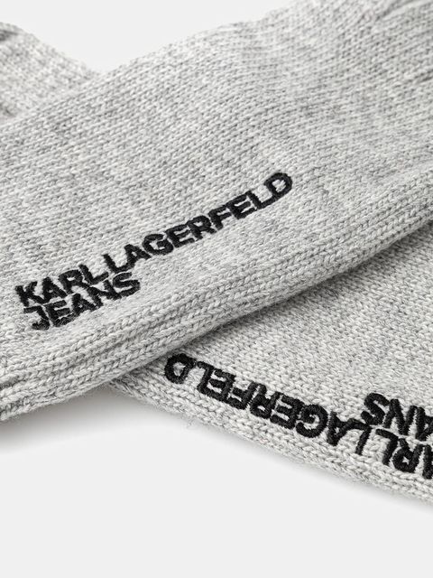 Karl Lagerfeld Jeans rękawiczki z domieszką wełny damskie kolor szary A4W33090 - zdjęcie produktu nr 2