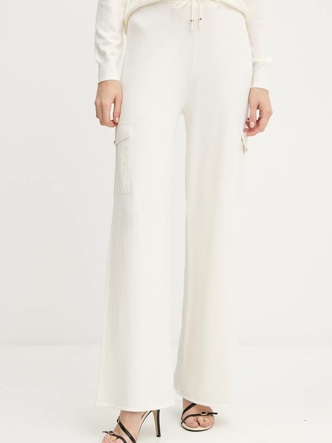 Liu Jo spodnie damskie kolor beżowy szerokie high waist TF5041.MS75L - zdjęcie produktu nr 1