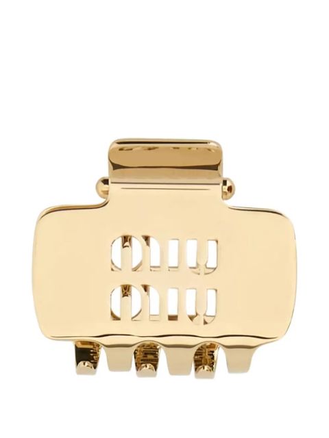 Miu Miu logo-detailed hair clip - Gold - zdjęcie produktu nr 1