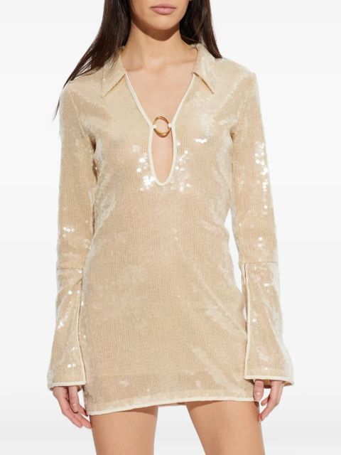 Oséree sequined mini dress - Neutrals