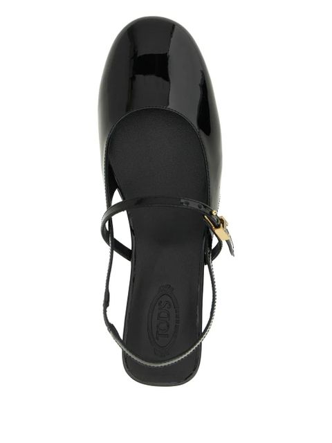 Tod's patent leather mary jane ballet flats - Black