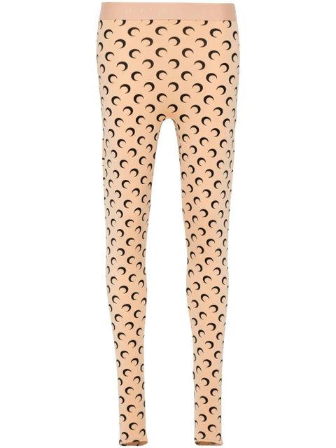 Marine Serre Moon jersey leggings - Neutrals - zdjęcie produktu nr 1