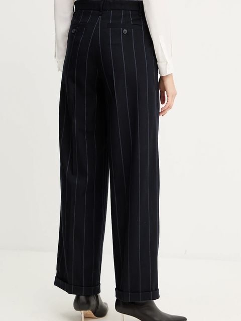 MAX&Co. spodnie damskie kolor granatowy proste high waist 2526136053200 - zdjęcie produktu nr 2