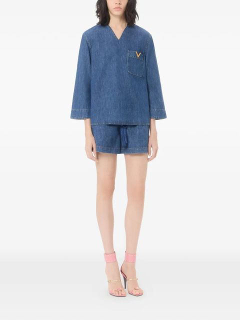 Valentino Garavani denim chambray shorts - Blue