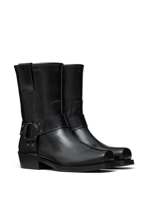 Valentino Garavani 40mm Rockstud biker boots - Black - zdjęcie produktu nr 2