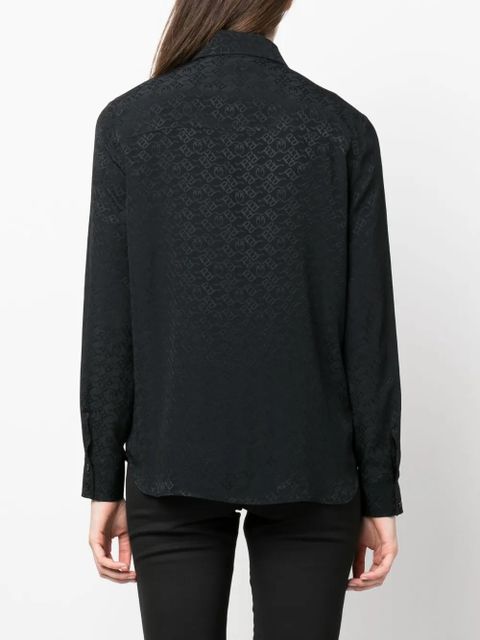 PINKO logo-jacquard shirt - Black