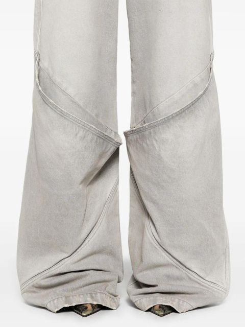 The Attico high-rise wide-leg jeans - Grey