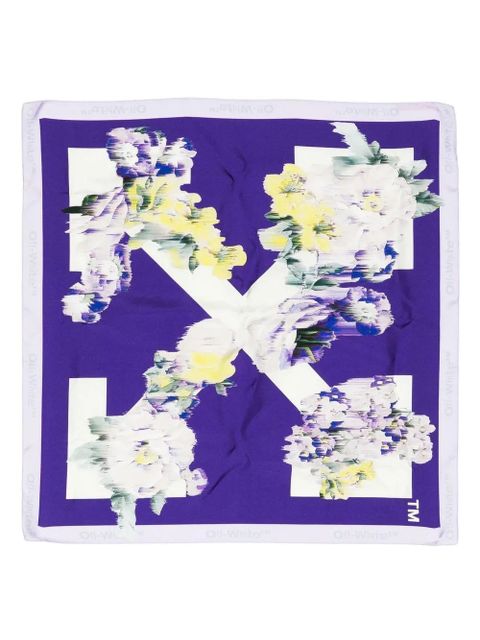 Off-White Arrows floral silk scarf - Purple - zdjęcie produktu nr 1