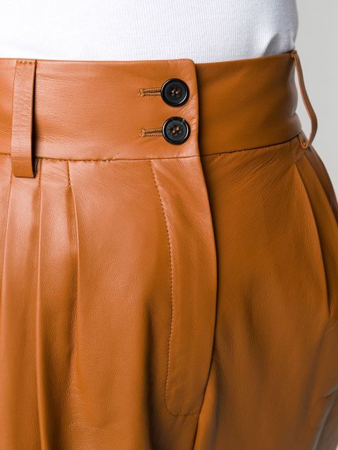 Dolce & Gabbana high-waist leather trousers - Brown - zdjęcie produktu nr 2