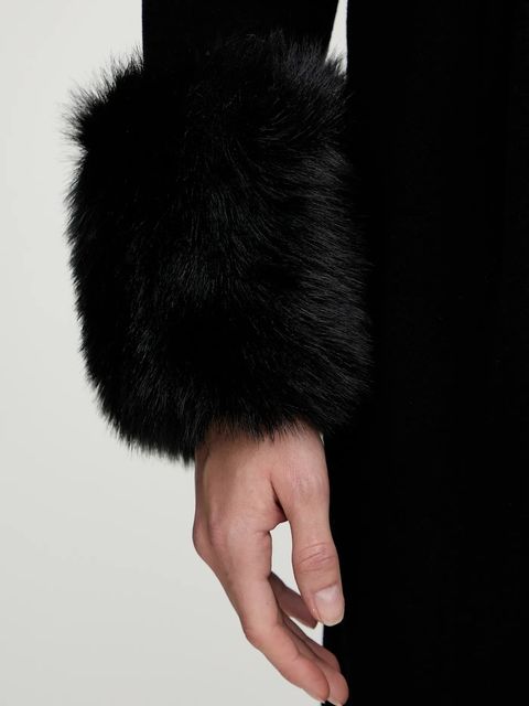 Marciano by Guess płaszcz z dodatkiem wełny LILIANA kolor czarny 5BGL46 7125A