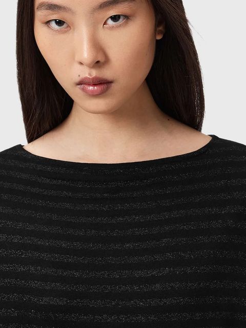 AllSaints sweter damski kolor czarny lekki W012JZ