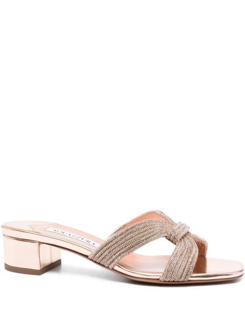 Aquazzura 40mm embellished low-heel sandals - Pink - zdjęcie produktu nr 1