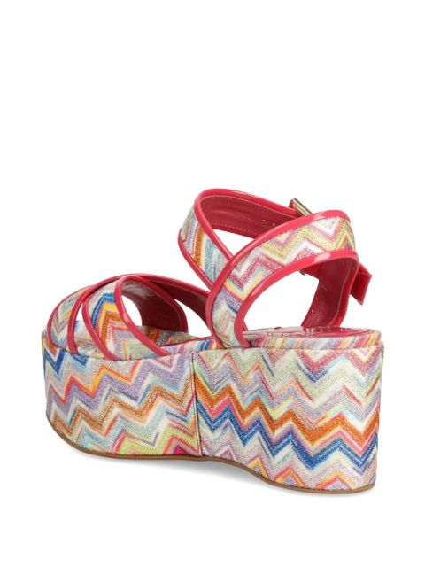 Missoni 85mm zigzag-patterned platform sandals - Red - zdjęcie produktu nr 2