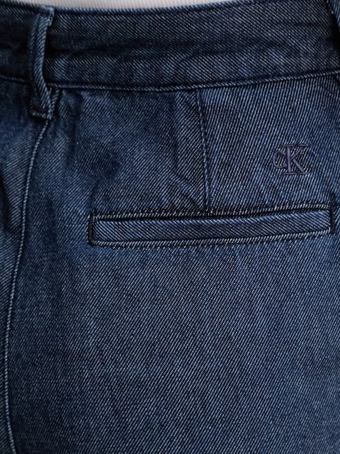 Calvin Klein spodnie damskie kolor granatowy szerokie high waist LV047E725G