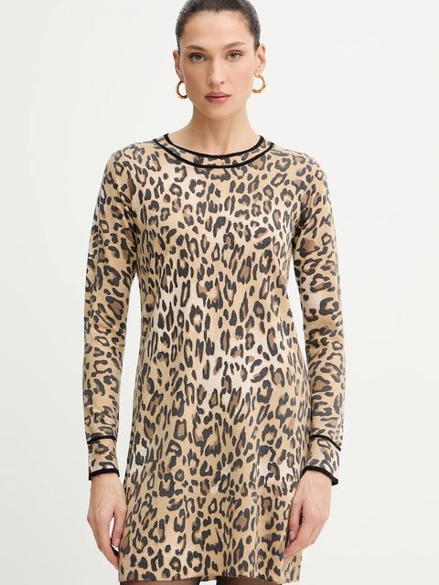 Morgan sukienka kolor brązowy mini prosta RMCALL - zdjęcie produktu nr 1