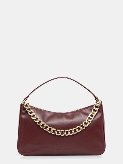 Twinset torebka skórzana kolor bordowy 252TB7161 - zdjęcie produktu nr 1