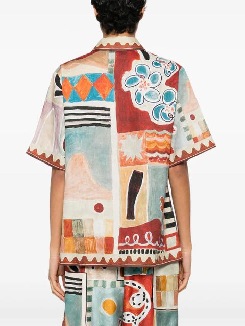 ALEMAIS Michelle abstract-print shirt - Neutrals