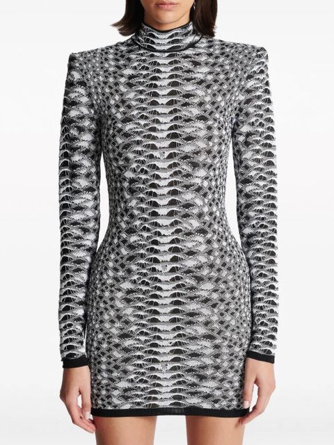 Balmain python-jacquard knitted minidress - Black