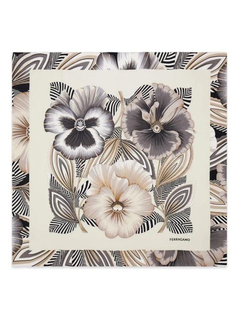 Ferragamo floral print silk scarf - Neutrals - zdjęcie produktu nr 1