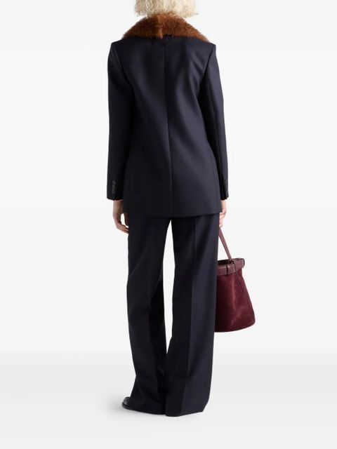 Prada herringbone triangle-logo trousers - Blue - zdjęcie produktu nr 2