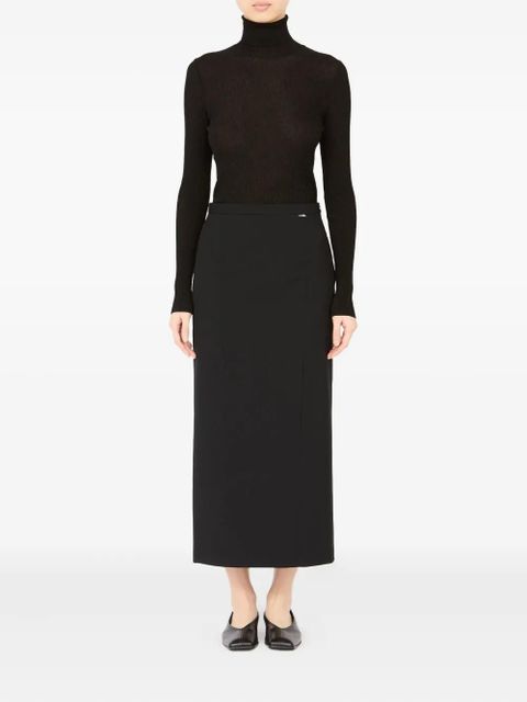 MM6 Maison Margiela panelled midi skirt - Black
