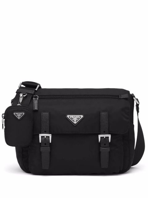 Prada Re-Nylon triangle logo-plaque shoulder bag - Black - zdjęcie produktu nr 1