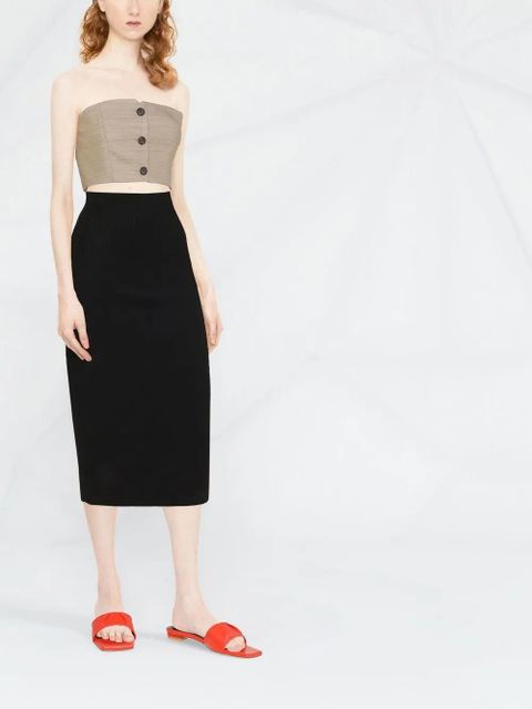 Victoria Beckham knitted midi pencil skirt - Black - zdjęcie produktu nr 2