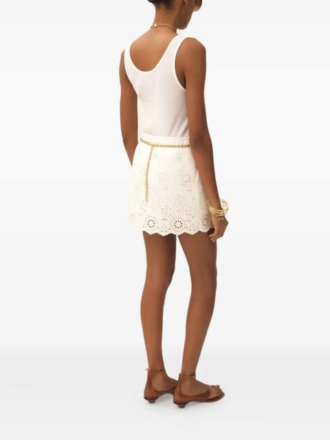 Chloé broderie-anglaise skirt - White