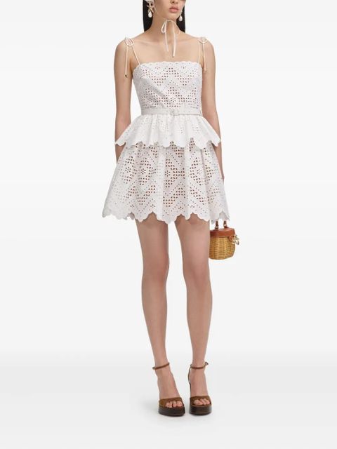 Self-Portrait cotton dress - White