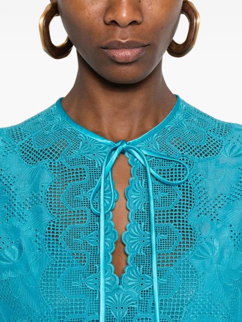 Valentino Garavani laced self-tie mini dress - Blue