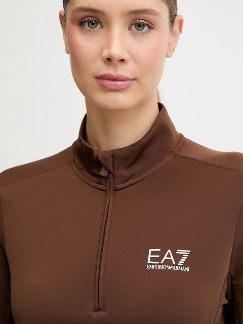 EA7 Emporio Armani bluza sportowa kolor brązowy z nadrukiem AF14634.7W000396