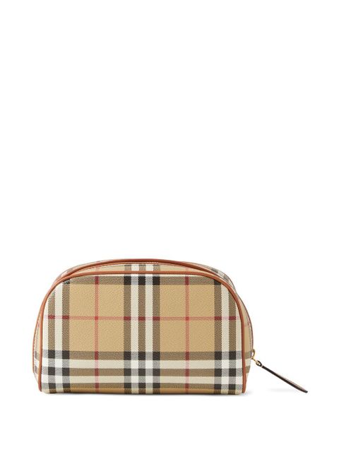 Burberry small check travel pouch - Neutrals - zdjęcie produktu nr 2