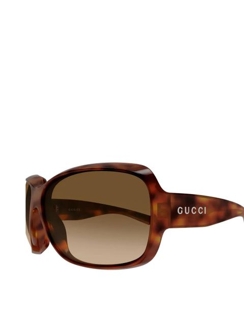 Gucci Eyewear tortoiseshell-effect geometric-frame sunglasses - Brown