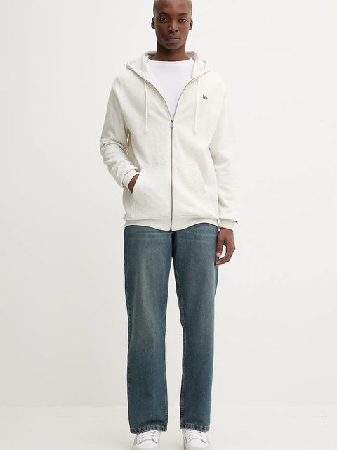 New Era bluza kolor szary z kapturem melanżowa 60752360