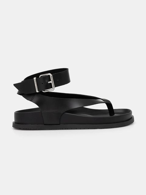 Tommy Jeans sandały skórzane TJW ANKLE STRAP SANDAL damskie kolor czarny EN0EN02873 - zdjęcie produktu nr 2