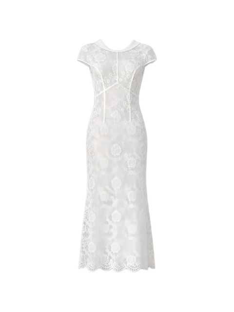 Self-Portrait lace collared dress - White - zdjęcie produktu nr 1