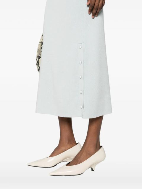 Jil Sander button-detail midi skirt - Blue