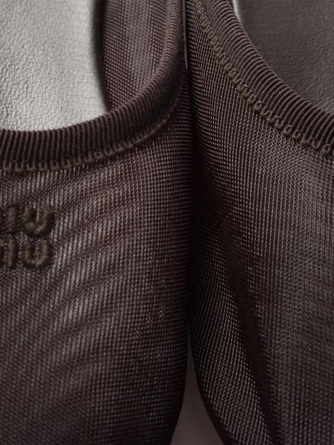 Miu Miu logo-detail flat mules - Brown