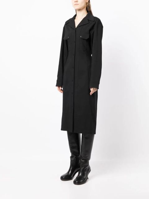 LEMAIRE long-sleeve shirt dress - Black