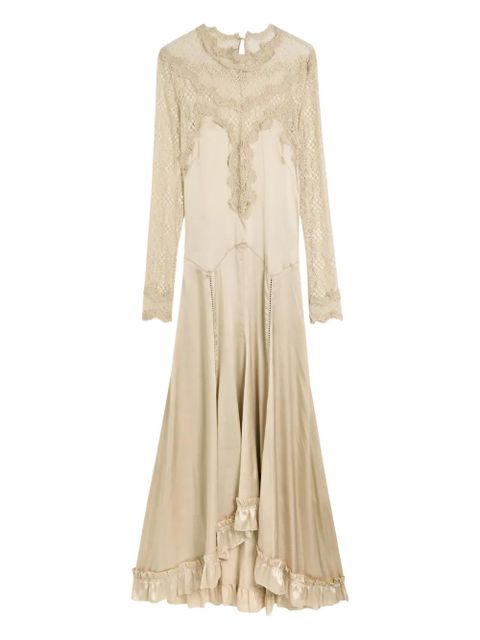 ISABEL MARANT Dolores lace-embellished maxi dress - Neutrals - zdjęcie produktu nr 2
