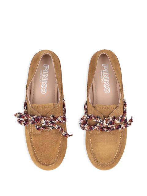 PINKO braided-tie loafers - Brown